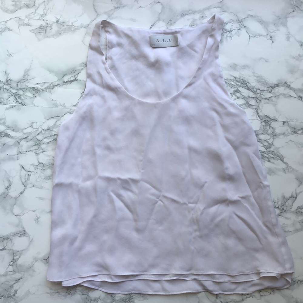 ALC white silk tank top